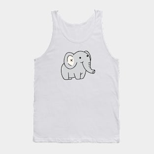 Cute Baby Elephant Doodle Drawing Tank Top